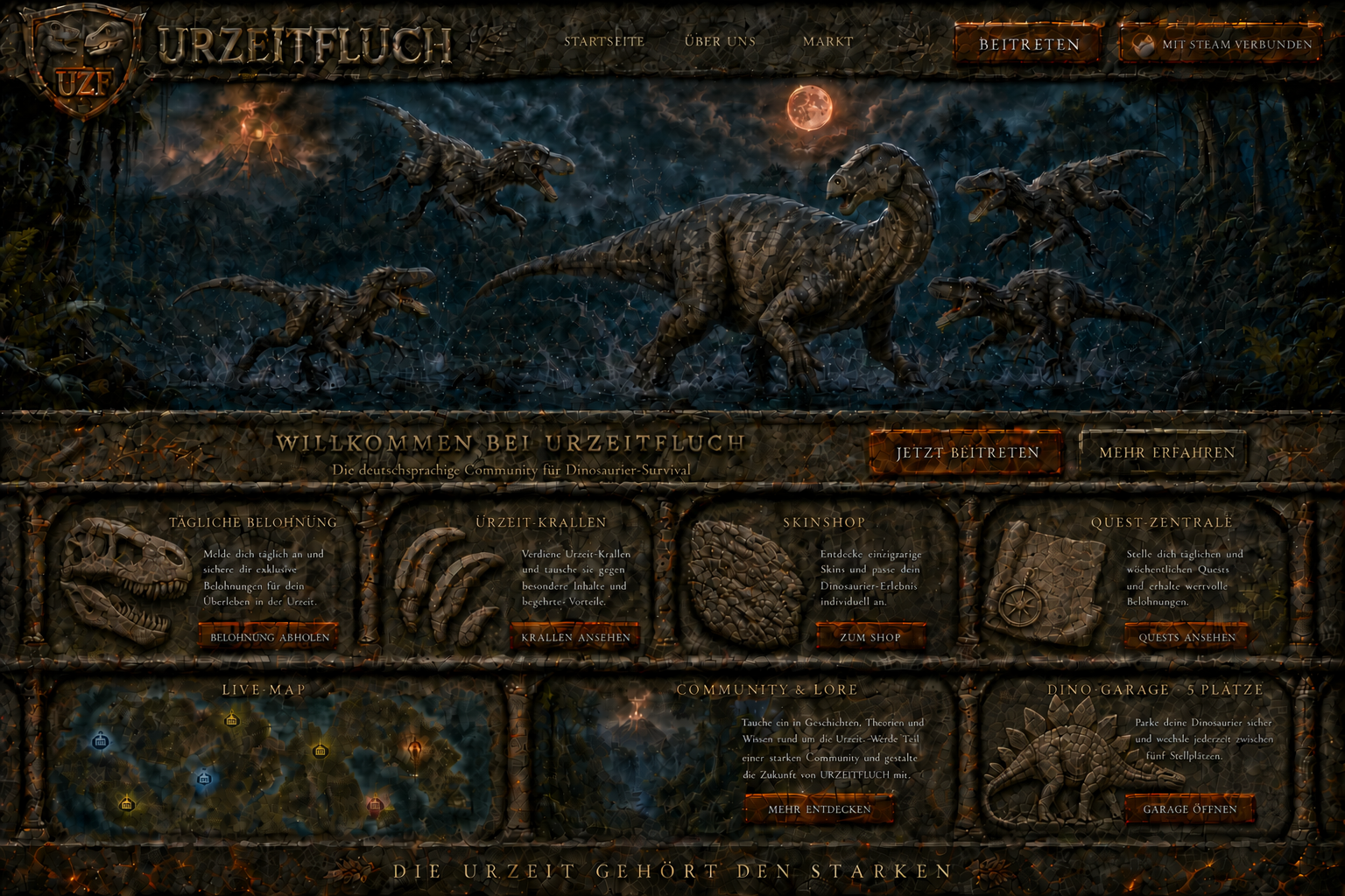 URZEITFLUCH – Tenontosaurus gegen vier Troodons im scharfen Fluchdesign